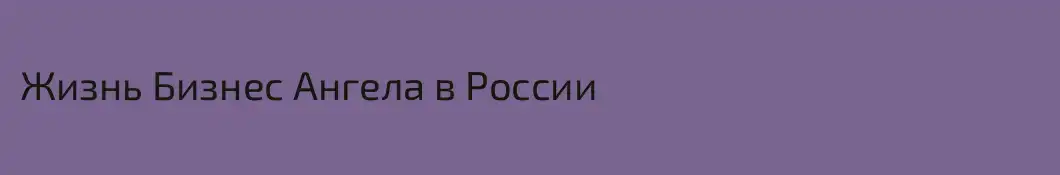 Жизнь Бизнес Ангела в России